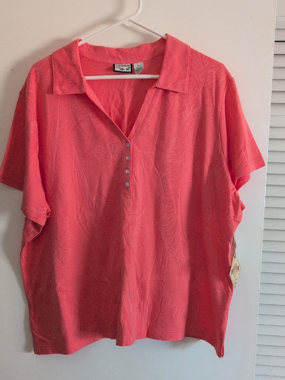 Caribbean Joe Coral Button-Down Shirt